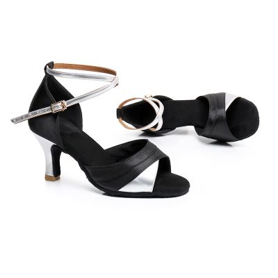 Peep Toe High Heel Satin PU Latin Shoes