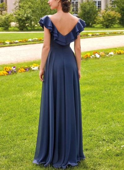 Off-The-Shoulder Elastic Satin A-Line Bridesmaid Dresses