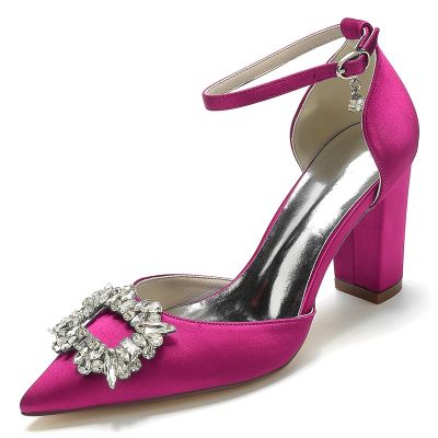 Closed Toe Ankle Strap Heel Wedding Shoes/Party Shoes With Rhinestone