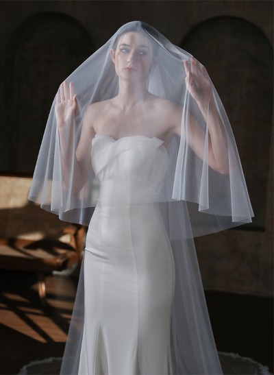 Lace Applique Edge Two-Tier Cathedral Bridal Veils