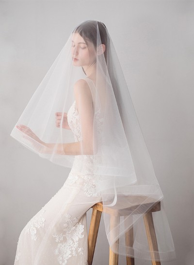 Cut Edge Two-Tier Fingertip Bridal Veils