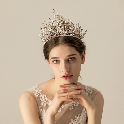 Luxurious Wedding Crowns & Tiaras With Rhinestone Bridal Headpieces