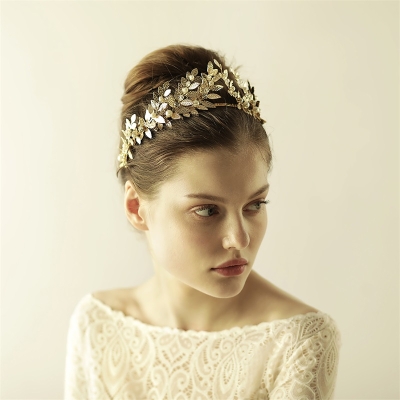 Wedding Headbands With Leaf/Pearl Bridal Headpieces