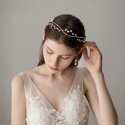 Simple Wedding Headbands With Pearl Bridal Headpieces