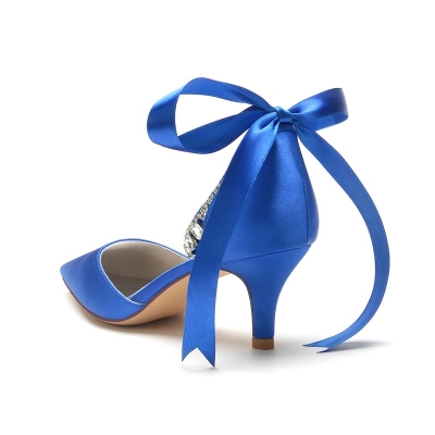 Kitten Heel Point Toe Wedding Shoes With Bowknot