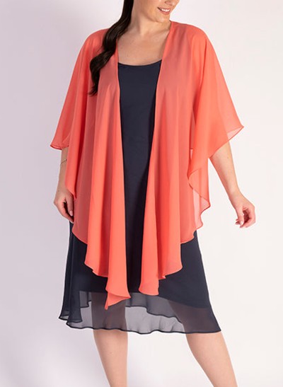 Open Front Chiffon Special Occasion Scarf Shawl