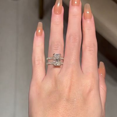 Unique Radiant Cut Simulated Diamond Engagement Ring In Sterling Silver