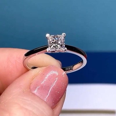 Unique Princess Cut Simulated Diamond Engagement Ring Sets In Sterling Silver