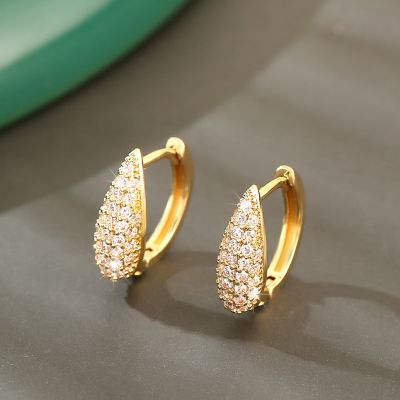 Light Luxury Rhinestone Hoop Earrings