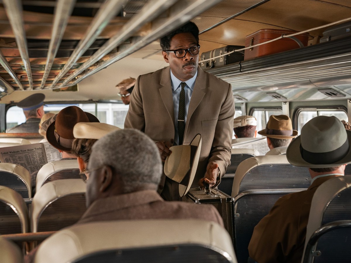 a 1940s Black man on a bus